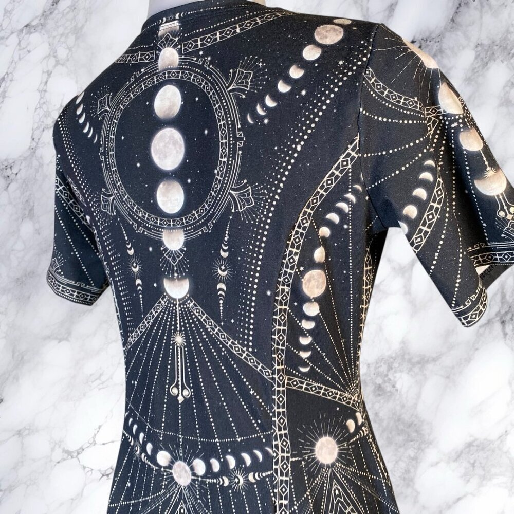 Blackmilk Moon Phases Longline Evil Tee Dress - Black - Picture 9 of 12
